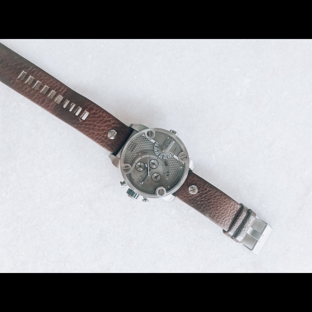 DIESEL Men’s Genuine Leather Watch